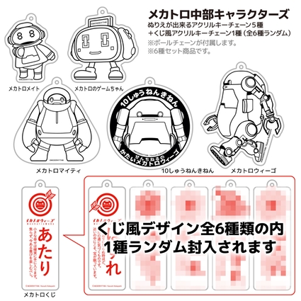 メカトロ中部キャラクターズ ぬりえが出来るアクリルキーチェーン